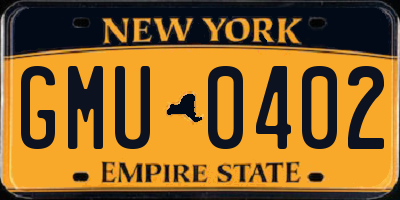 NY license plate GMU0402