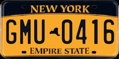 NY license plate GMU0416