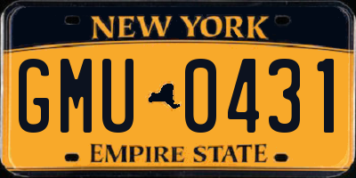 NY license plate GMU0431