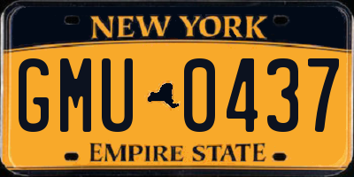 NY license plate GMU0437