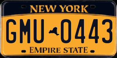 NY license plate GMU0443