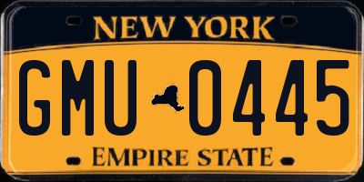 NY license plate GMU0445