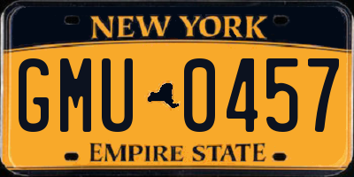 NY license plate GMU0457