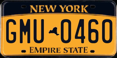 NY license plate GMU0460