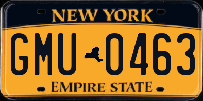 NY license plate GMU0463