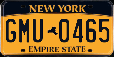 NY license plate GMU0465