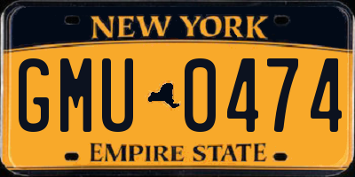 NY license plate GMU0474