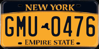 NY license plate GMU0476