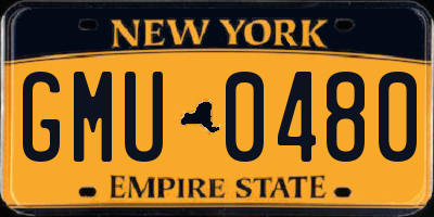 NY license plate GMU0480