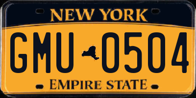 NY license plate GMU0504