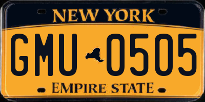 NY license plate GMU0505