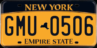 NY license plate GMU0506