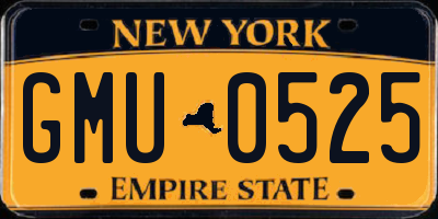 NY license plate GMU0525