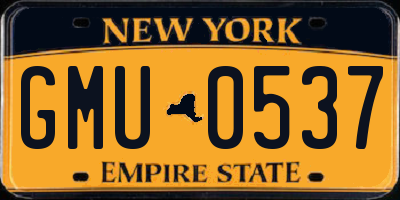 NY license plate GMU0537