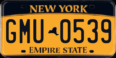 NY license plate GMU0539