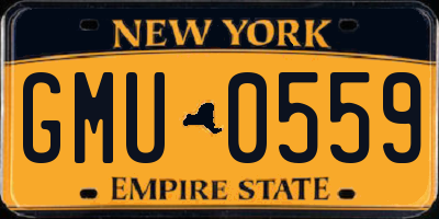 NY license plate GMU0559