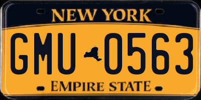 NY license plate GMU0563