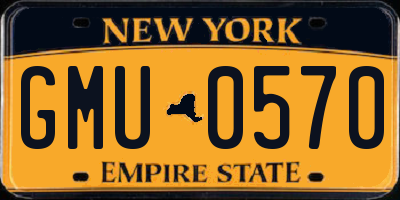 NY license plate GMU0570