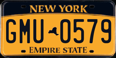 NY license plate GMU0579