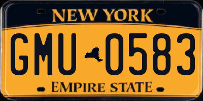 NY license plate GMU0583