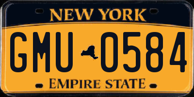 NY license plate GMU0584