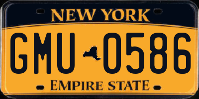 NY license plate GMU0586