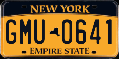 NY license plate GMU0641