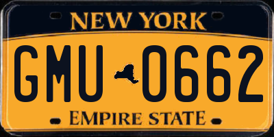 NY license plate GMU0662