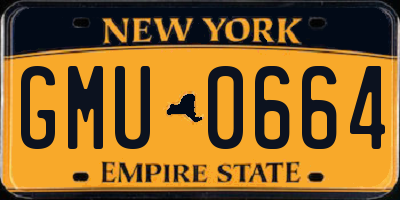 NY license plate GMU0664