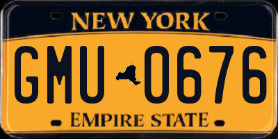 NY license plate GMU0676