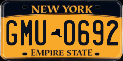 NY license plate GMU0692