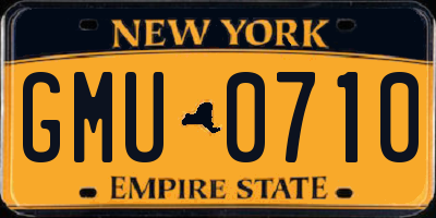 NY license plate GMU0710