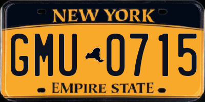 NY license plate GMU0715