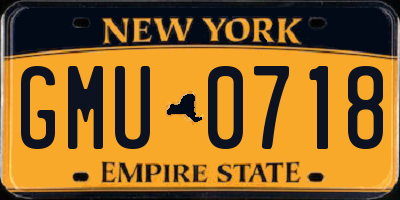 NY license plate GMU0718