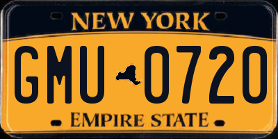 NY license plate GMU0720