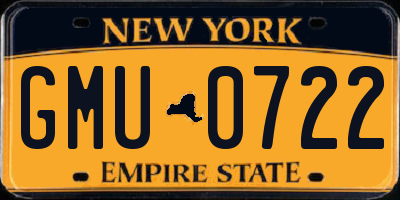 NY license plate GMU0722