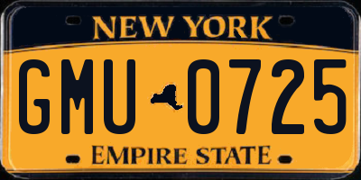 NY license plate GMU0725