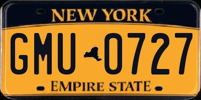 NY license plate GMU0727
