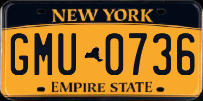 NY license plate GMU0736