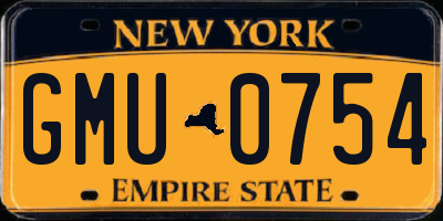 NY license plate GMU0754