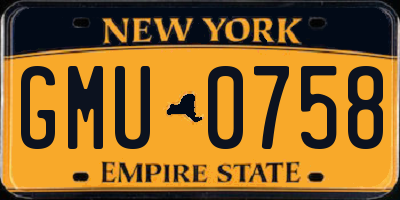 NY license plate GMU0758