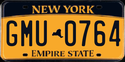 NY license plate GMU0764