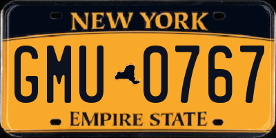 NY license plate GMU0767