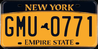 NY license plate GMU0771