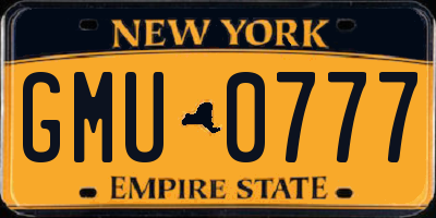 NY license plate GMU0777