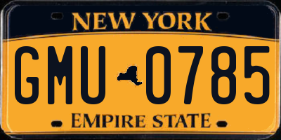 NY license plate GMU0785