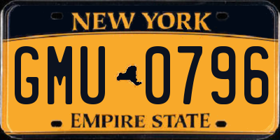 NY license plate GMU0796