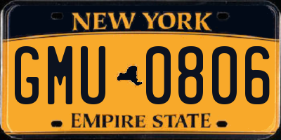 NY license plate GMU0806