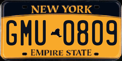 NY license plate GMU0809