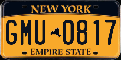 NY license plate GMU0817